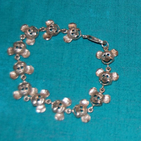 Silver Tone Collectable Mickey Mouse Bracelet 7" - Picture 7 of 15